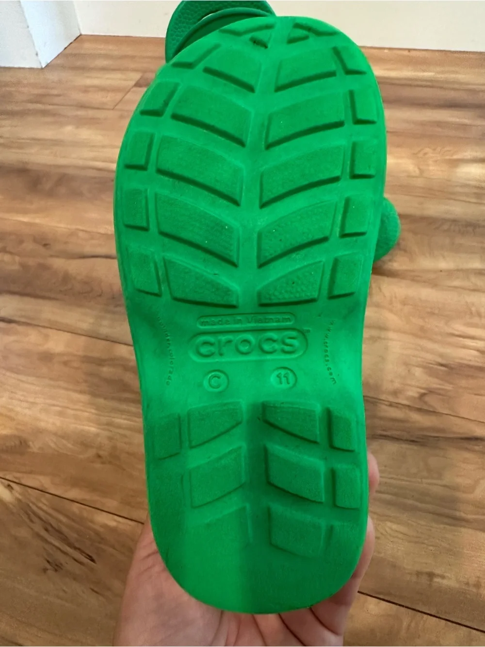 Crocs Handle It Rain Boots Green Kids Size 11 Waterproof